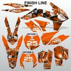 KTM EXC 2014 FINISH LINE motocross decals set MX graphics stripe kit