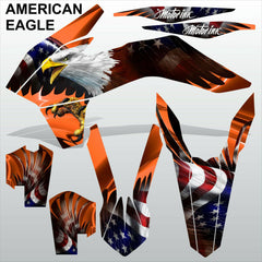 KTM EXC 2014 AMERICAN EAGLE motocross racing decals set MX graphics stripe kit