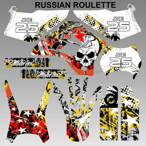 Kawasaki KDX 200 220 1995-2008 RUSSIAN ROULETTE motocross decals set MX graphics
