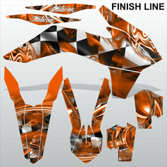 KTM EXC 2014 FINISH LINE motocross decals set MX graphics stripe kit