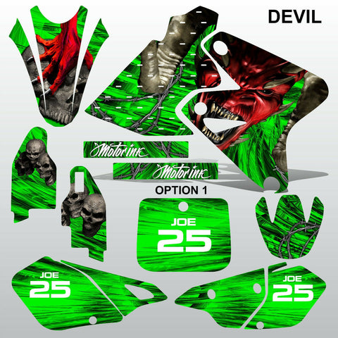 Kawasaki KLX 400 DEVIL PUNISHER motocross decals set MX graphics stripe kit