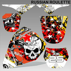 Yamaha PW80 RUSSIAN ROULETTE motocross racing decals set MX graphics kit