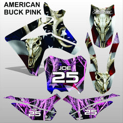 Honda CRF 110F 2013-2014 AMERICAN BUCK PINK motocross racing decals set MX kit