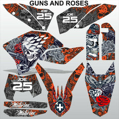 KTM EXC 2008-2011 GUNS AND ROSES motocross racing decals set MX graphics kit