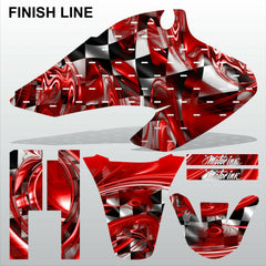 Honda XR 80-100 2001-2004 FINISH LINE racing motocross decals MX graphics kit