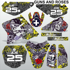 SUZUKI RM 80-85 2000-2018 GUNS AND ROSES motocross racing decals set MX graphics