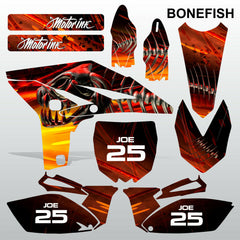 Yamaha YZF 250 2010-2012 BONEFISH motocross race decals set MX graphics kit
