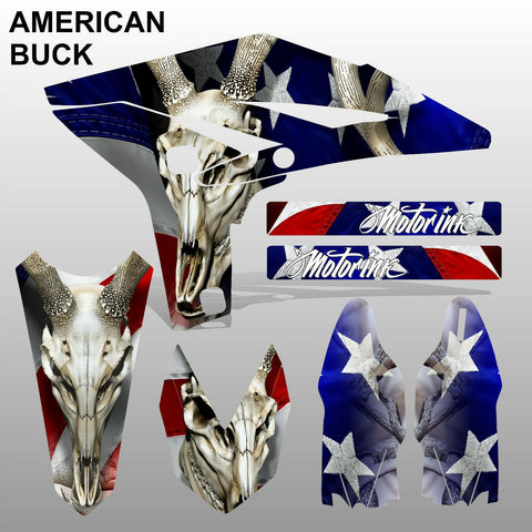 Yamaha YZF 250 2010-2012 AMERICAN BUCK motocross race decals set MX graphics kit