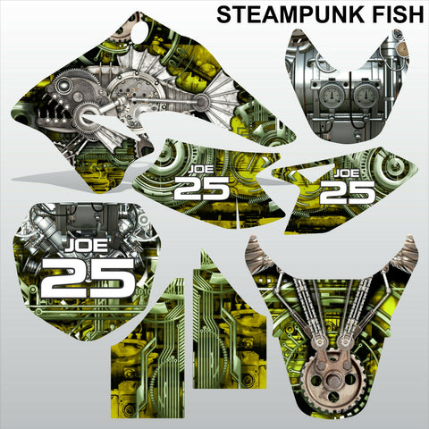 SUZUKI DRZ 70 STEAMPUNK FISH motocross racing decals stripe set MX graphics kit