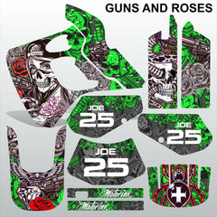 Kawasaki KDX 250 1991-1994 GUNS AND ROSES motocross decals set MX graphics kit