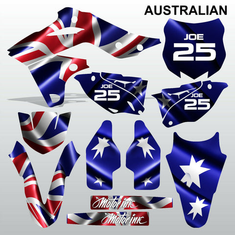 Kawasaki KXF 250 2013-2016 AUSTRALIAN flag motocross decals set MX graphics kit