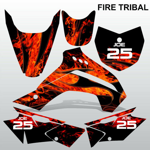 Kawasaki KLX 140 2015 FIRE TRIBAL motocross decals set stripe MX graphics kit
