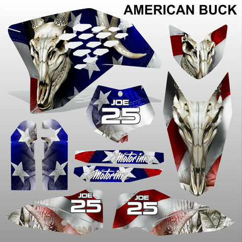 KTM SX 2007-2010 AMERICAN BUCK motocross decals racing stripes set MX graphics