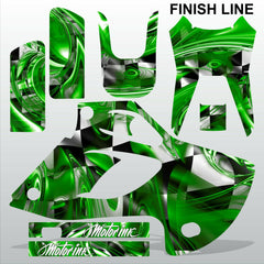 Kawasaki KLX300 1993-1996 GREEN FINISH LINE motocross decals MX graphics stripes