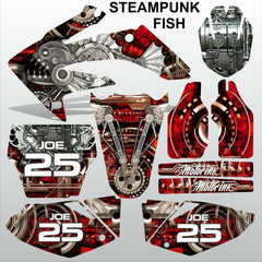 Honda CRF 250 2004-2005 STEAMPUNK FISH motocross racing decals set MX graphics