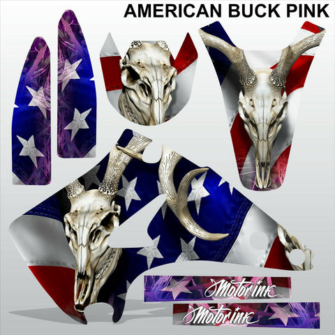 Kawasaki KX125-250 2003-2009 AMERICAN BUCK PINK motocross racing decals set MX