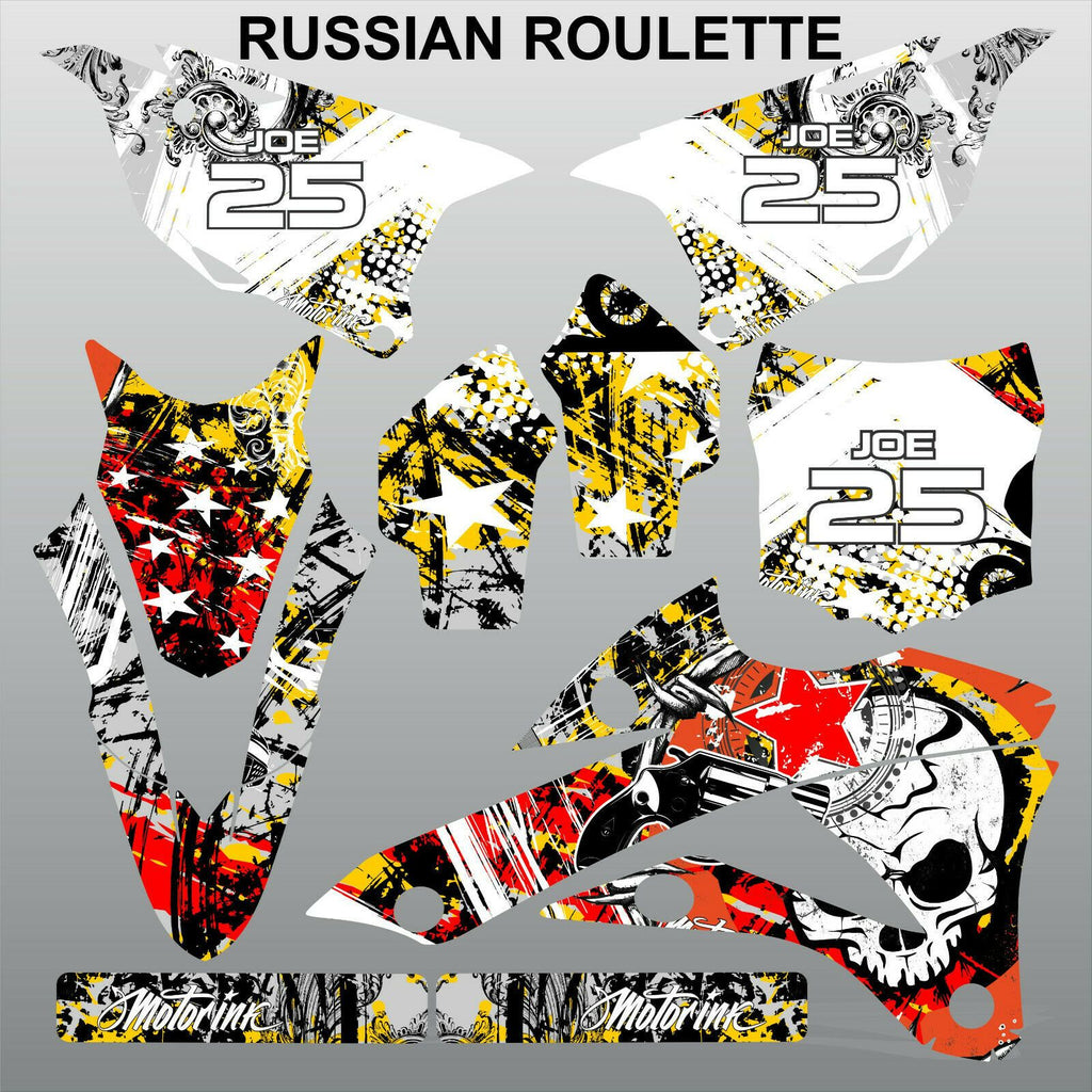 Kawasaki KX 85-100 2014-2015 RUSSIAN ROULETTE motocross decals set MX graphics
