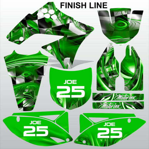 Kawasaki KXF 250 2009-2012 GREEN FINISH LINE motocross decals set MX graphics