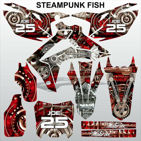 Honda CRF450 2013-2014 CRF250 2014 STEAMPUNK FISH motocross decals MX graphics