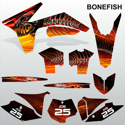 KTM SXF 2011 2012 BONEFISH motocross racing decals stripes set MX graphics kit