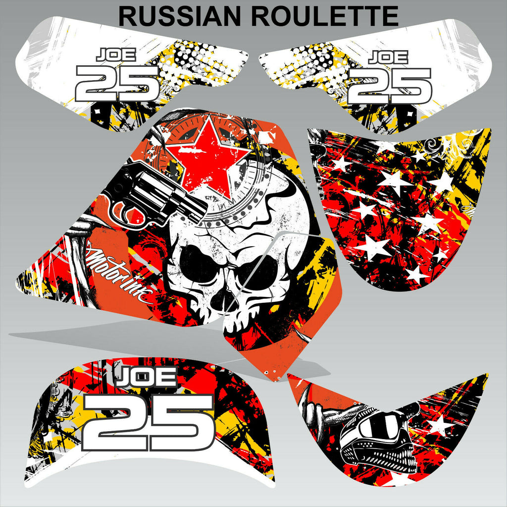 Yamaha PW50 1992-2019 RUSSIAN ROULETTE motocross racing decals set MX graphics