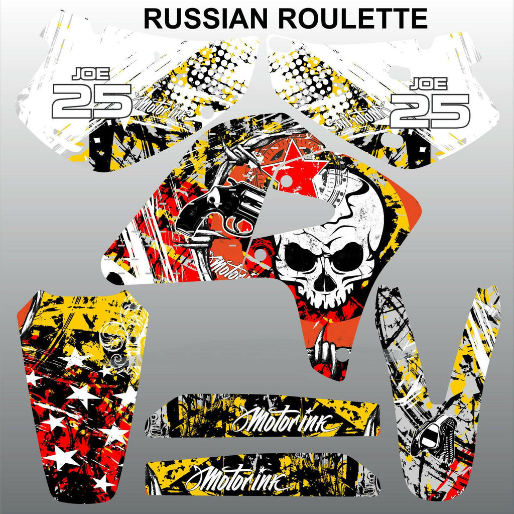 Honda XR650R 2000-2009 RUSSIAN ROULETTE race motocross decals MX graphics kit