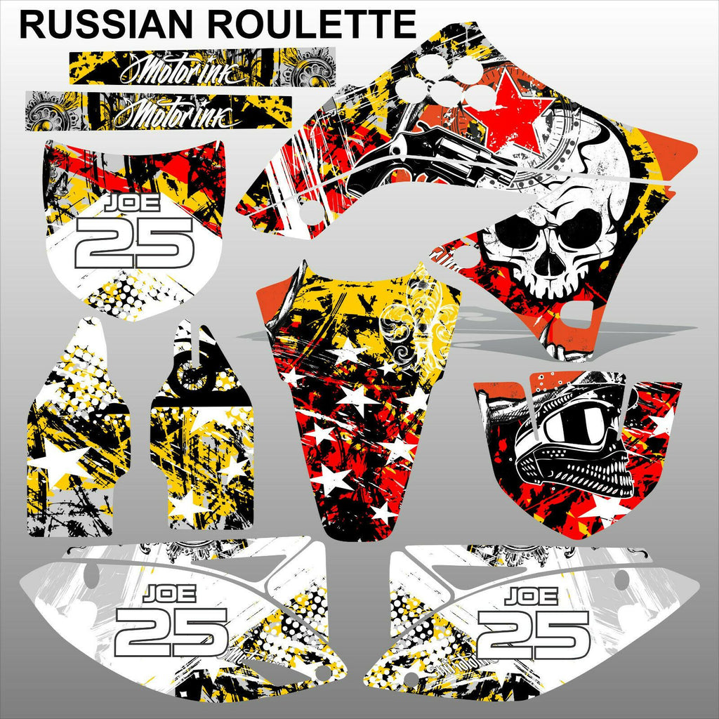 Kawasaki KXF 250 2009-2012 RUSSIAN ROULETTE motocross decals set MX graphics kit