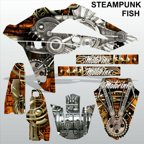 HUSQVARNA 250 450 510 2008-2010 STEAMPUNK FISH motocross decals set MX graphics