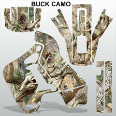 Kawasaki KDX 200 1991-1994 BUCK CAMO motocross racing decals set MX graphics kit