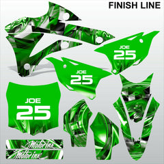 Kawasaki KX 85-100 2014-2015 GREEN FINISH LINE motocross decals set MX graphics