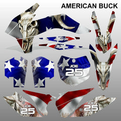 KTM EXC 2014 AMERICAN BUCK motocross decals racing stripes set MX graphics kit