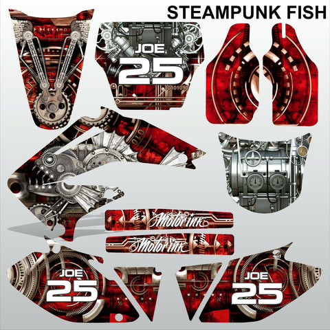 Honda CRF 450 2002-2004 STEAMPUNK FISH racing motocross decals set MX graphics