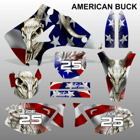 Kawasaki KX 125-250 2003-2009 AMERICAN BUCK motocross decals set MX graphics kit