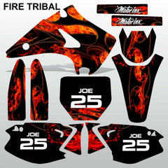 Kawasaki KX 125-250 2003-2009 FIRE TRIBAL motocross decals set MX graphics kit