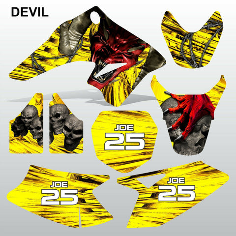 SUZUKI DRZ 70 DEVIL PUNISHER motocross racing decals stripe set MX graphics kit