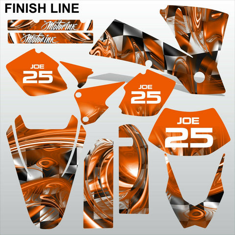 KTM EXC 2003 FINISH LINE motocross decals racing stripes set MX graphics