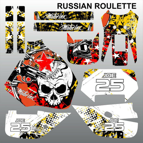 Honda XR650R 1992-1999 RUSSIAN ROULETTE race motocross decals MX graphics kit