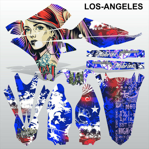 Yamaha YZF 250 450 2014 LOS-ANGELES motocross racing decals set MX graphics kit