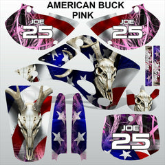 Kawasaki KX125-250 1999-2002 AMERICAN BUCK PINK motocross racing decals set MX