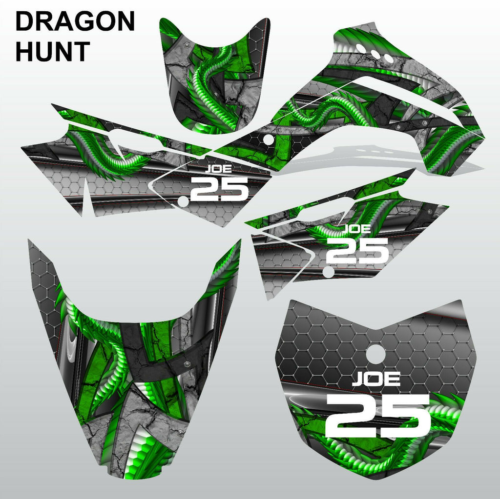 Kawasaki KLX 140 2015 DRAGON HUNT motocross decals set stripe MX graphics kit