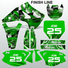 Kawasaki KX 125-250 2003-2009 GREEN FINISH LINE motocross decals set MX graphics