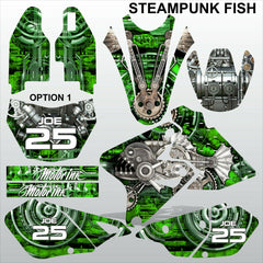 Kawasaki KLX 400 STEAMPUNK FISH motocross decals racing set MX graphics stripe