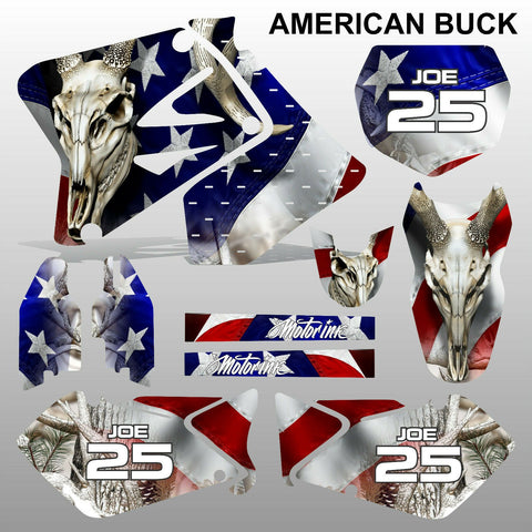 Suzuki RM 125-250 2001-2009 AMERICAN BUCK motocross decals set MX graphics kit
