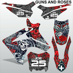 Honda CRF 110F 2013-2014 GUNS AND ROSES motocross racing decals set MX graphics