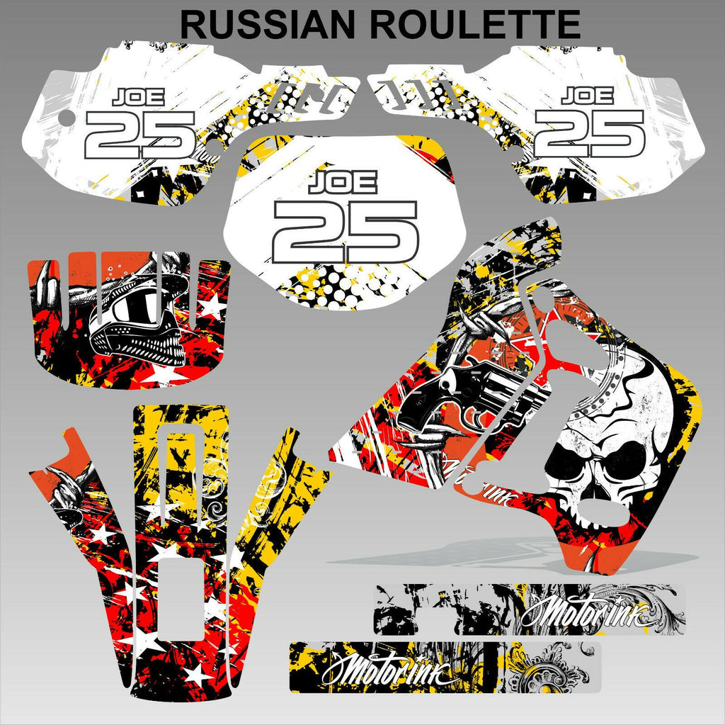 Kawasaki KDX 200 1991-1994 RUSSIAN ROULETTE motocross decals set MX graphics kit