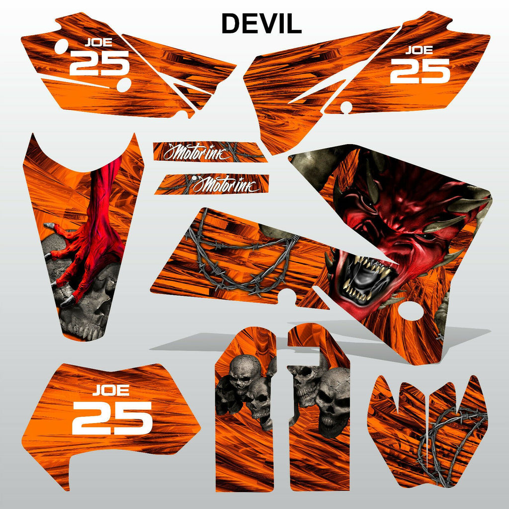 KTM EXC 2005-2007 DEVIL PUNISHER motocross decals stripes set MX graphics kit