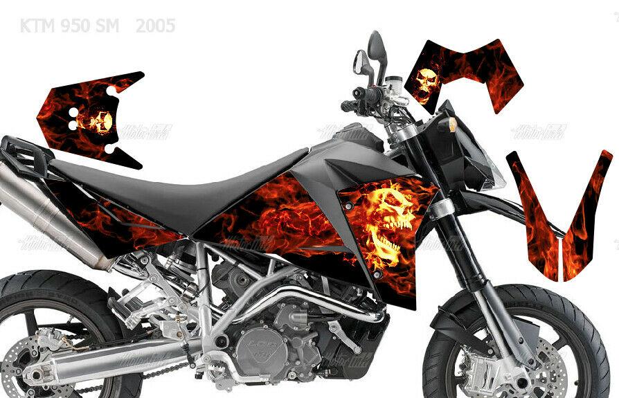 KTM 950 SM super moto GHOST RIDER motocross racing decals set MX graphics ktm950