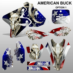 Kawasaki KLX 400 AMERICAN BUCK motocross decals set MX graphics stripe