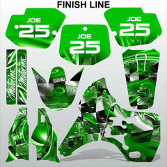 Kawasaki KX 500 1988-2004 GREEN FINISH LINE motocross decals set MX graphics kit