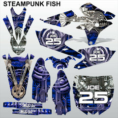 Yamaha YZF 250 450 2014 STEAMPUNK FISH motocross decals racing set MX graphics